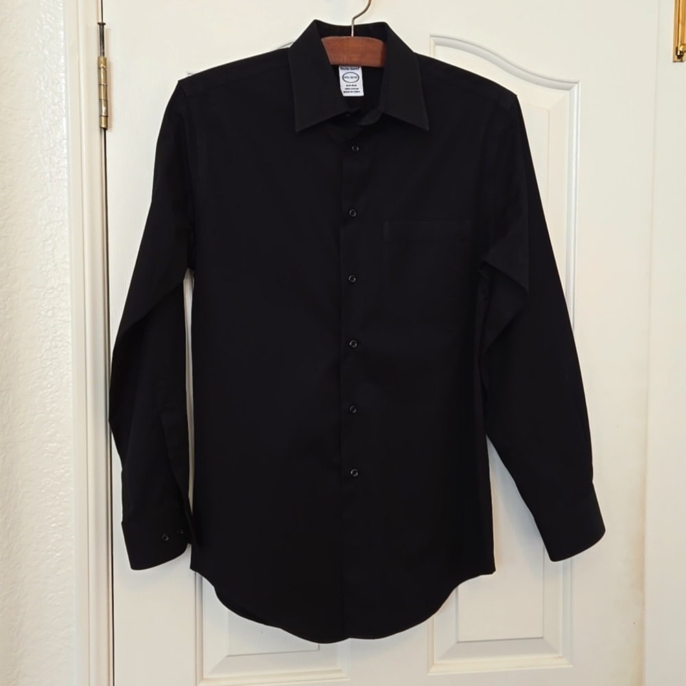 Pronto Uomo Black Dress Shirt Men’s 14.5 32/33 Non‑Iron